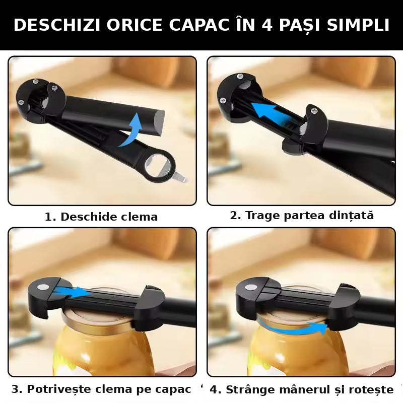 Deschizător de borcane cu magnet - negru